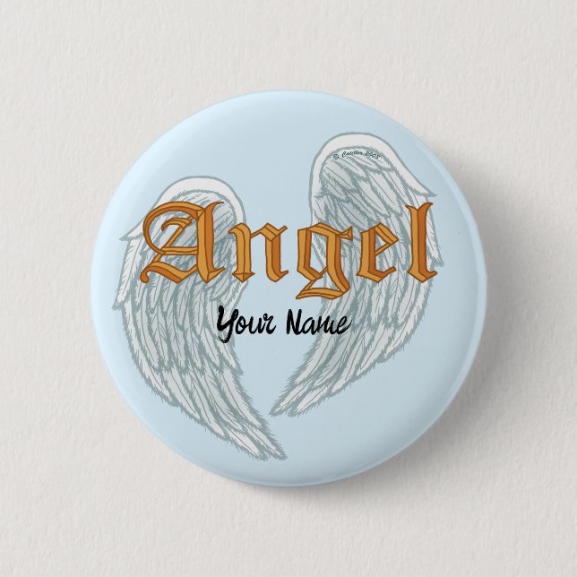 Badge Rond 5 Cm Ange Wings Pin (Devant)