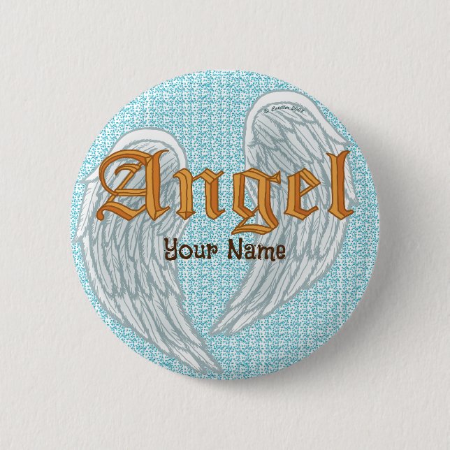 Badge Rond 5 Cm Ange Wings Pin (Devant)