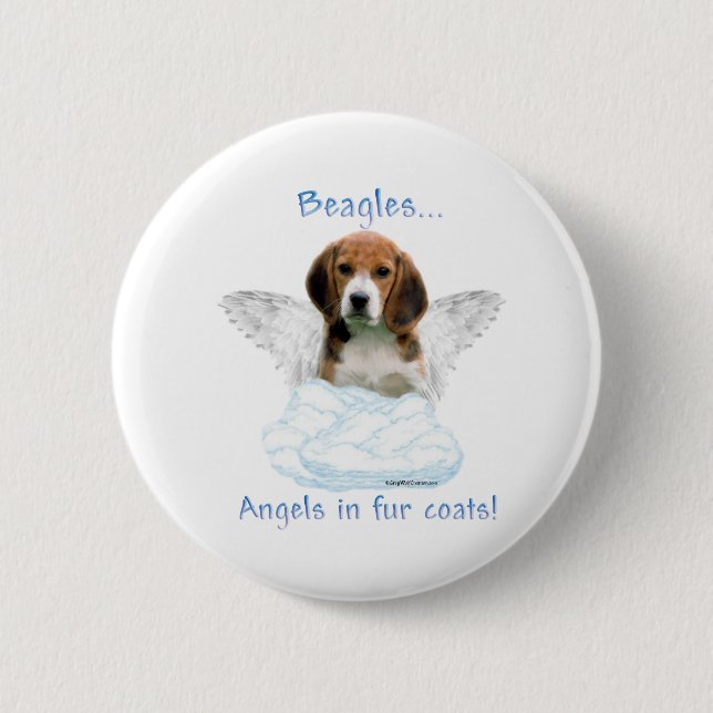 Badge Rond 5 Cm Angel beagle - Bouton (Devant)