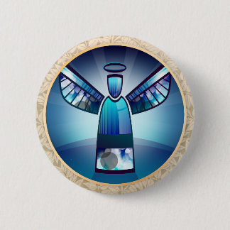 Badge Rond 5 Cm Angel : Bouton Pinback Angel bleu