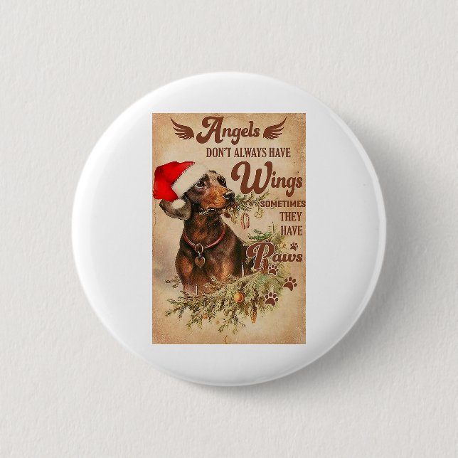 Badge Rond 5 Cm Angel Christmas Dachshunds (Devant)