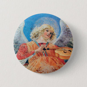 BADGE ROND 5 CM ANGEL DE NOËL