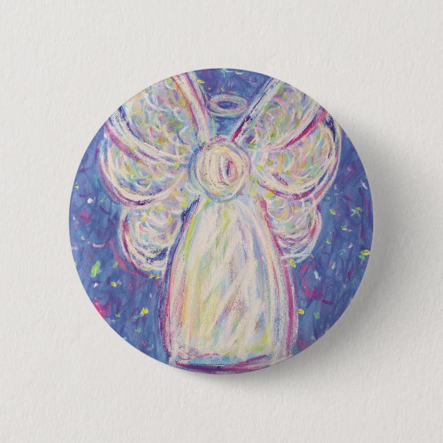 Badge Rond 5 Cm Angel de nuit étoilé (Devant)