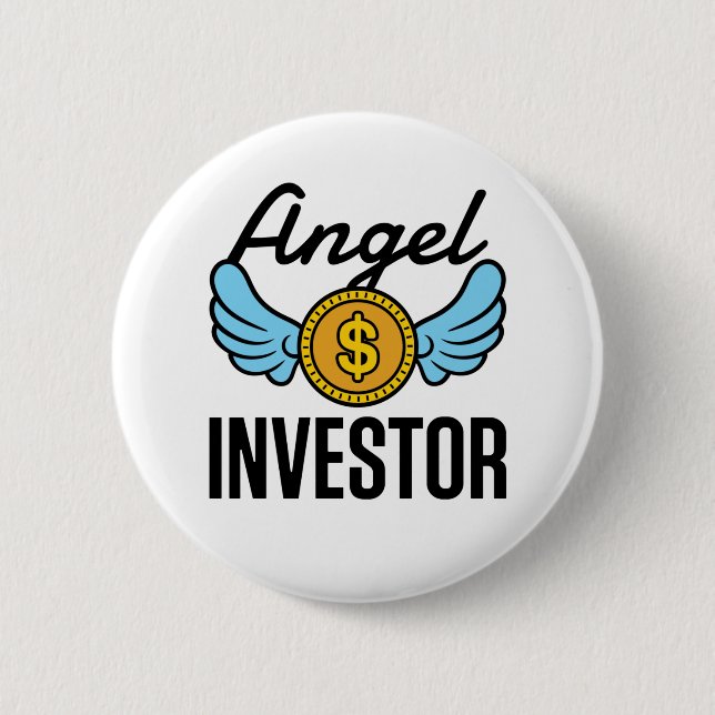 Badge Rond 5 Cm Angel Investisseur Investir Une Entreprise De Déma (Devant)