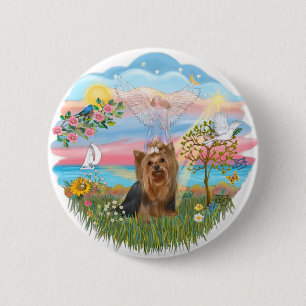 Badge Rond 5 Cm Angel Star-Yorkshire Terrier (#7)