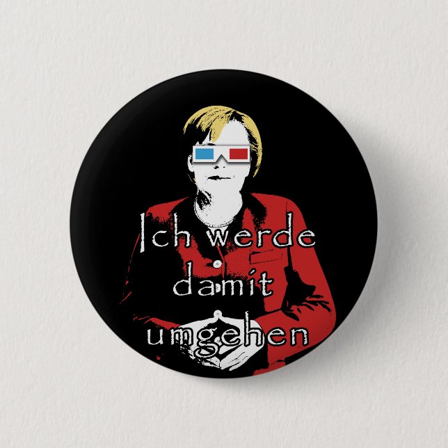 Badge Rond 5 Cm Angela Merkel (Devant)