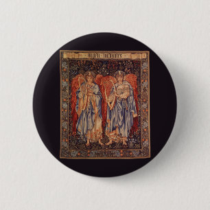 Badge Rond 5 Cm Angeli Laudantes by Sir Edward Coley Burne Jones