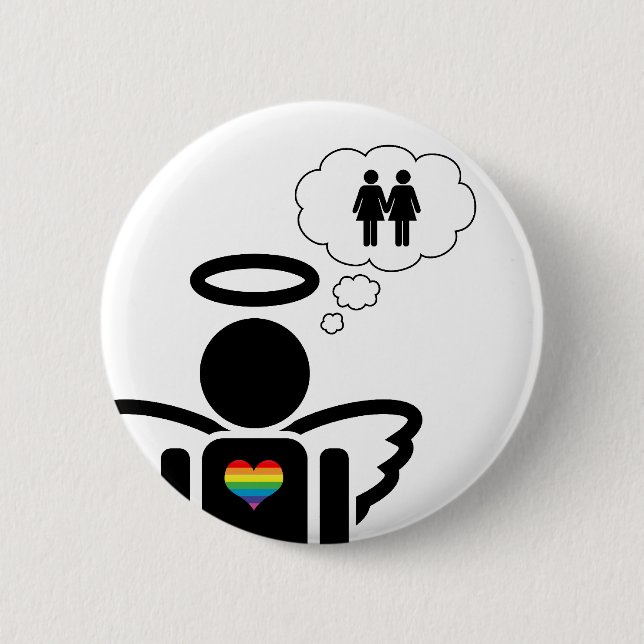 Badge Rond 5 Cm angelicon, la fille rêve. (Devant)