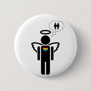 Badge Rond 5 Cm angelicon, la fille rêve.