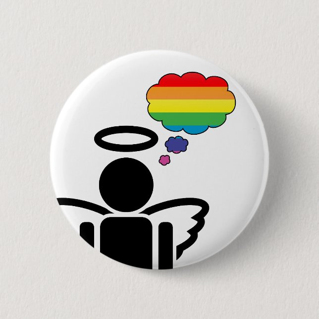 Badge Rond 5 Cm angelicon. pensées arc-en-ciel : (Devant)