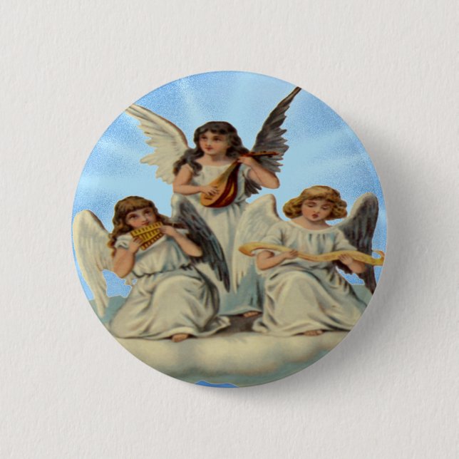 Badge Rond 5 Cm Angels Sur Un Bouton Nuage (Devant)