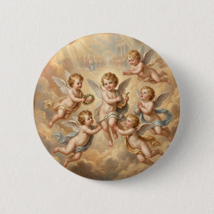 Badge Rond 5 Cm Anges chrétiens au ciel