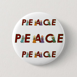 Badge Rond 5 Cm Anges de paix