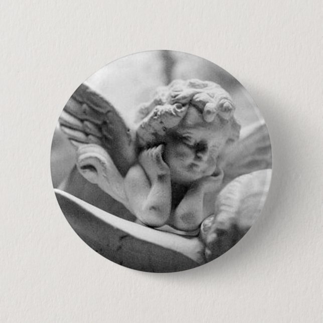 Badge Rond 5 Cm Anges observant au-dessus de moi (Devant)