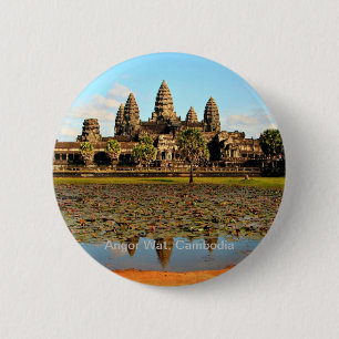 Badge Rond 5 Cm Angkor Vat, Cambodge
