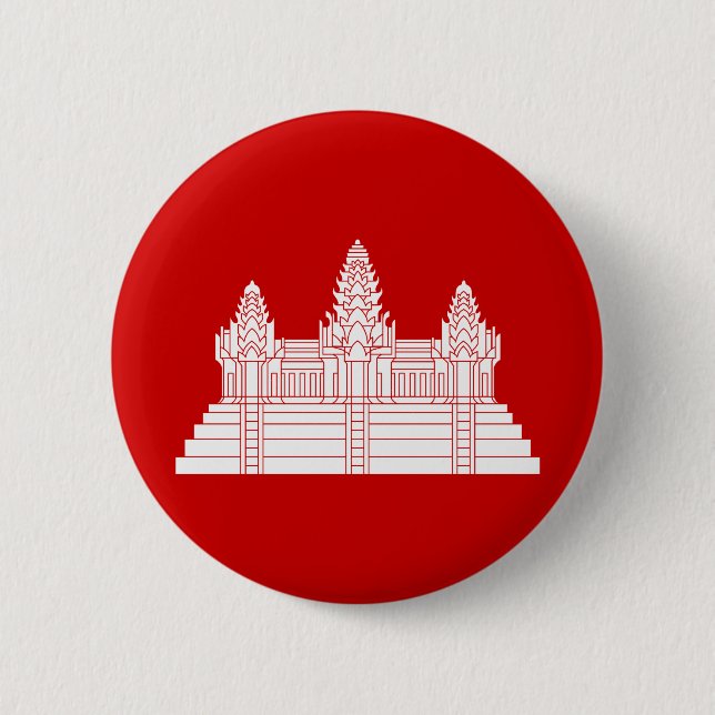 Badge Rond 5 Cm Angkor Vat Ver.2.0. Temple de Khmer (Devant)