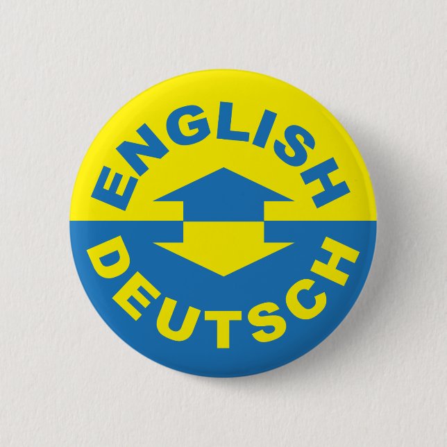 Badge Rond 5 Cm Anglais Deutsch - Je parle allemand (Devant)