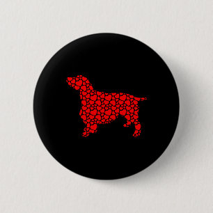 Badge Rond 5 Cm Anglais Springer espagnol chien mignon Silhouette