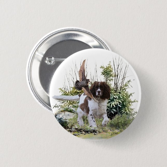 Badge Rond 5 Cm Anglais Springer Spaniel (Devant & derrière)