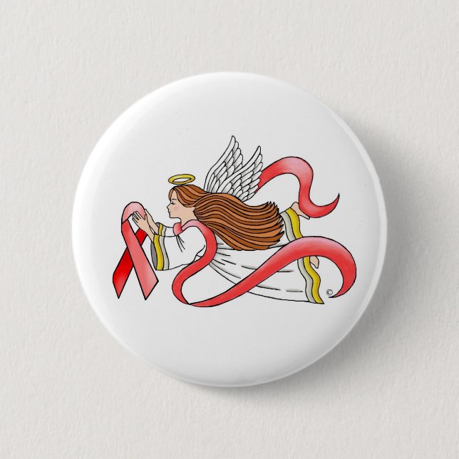 Badge Rond 5 Cm Angle de sensibilisation au "ruban rouge" (Devant)