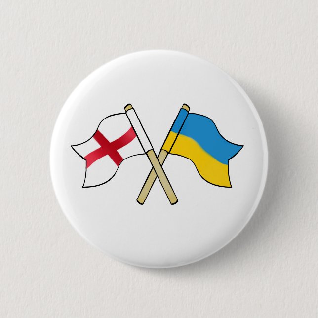 Badge Rond 5 Cm Angleterre et Ukraine s'unissent (Devant)