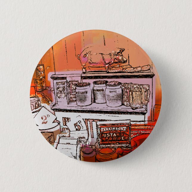 BADGE ROND 5 CM ANGLETERRE VICTORIENNE (Devant)