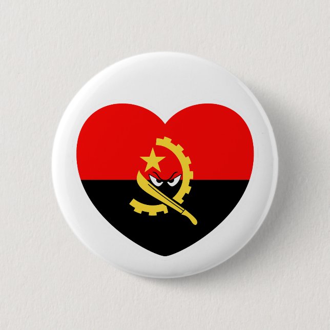Badge Rond 5 Cm Angolan heart - For real Angolans! (Devant)