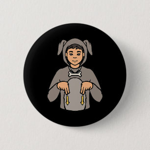 Badge Rond 5 Cm Animal Asl Gesture main Sourds Acteurs de perte d'