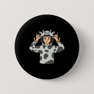 Badge Rond 5 Cm Animal Asl Gesture main Sourds Acteurs de perte d'