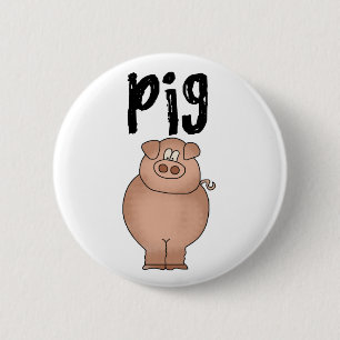 Badge Rond 5 Cm Animal de ferme de porc
