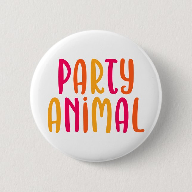 Badge Rond 5 Cm Animal de fête. (Devant)