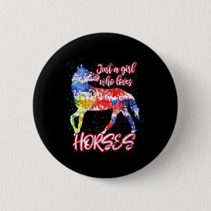 Badge Rond 5 Cm Animal Horse équitation Equestre Femmes filles Col