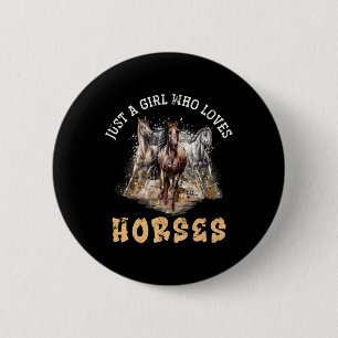 Badge Rond 5 Cm Animal Horseback équitation Cheval Filles Femmes C