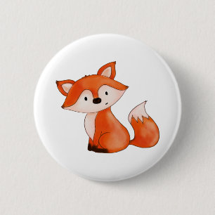 Badge Rond 5 Cm Animal mignon de région boisée de Fox   de bébé