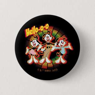 Badge Rond 5 Cm Animaniacs   Hello-o Retro Equalizer Graphic