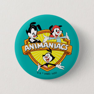 Badge Rond 5 Cm Animaniacs   Warner Brothers & Sister WB Shield