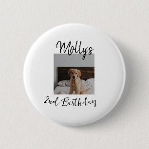 Badge Rond 5 Cm Animateur chien chat animal photo moderne simple