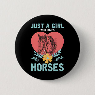Badge Rond 5 Cm Animaux Cadeaux Cheval équitation Femmes Cheval