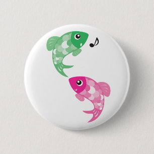 Badge Rond 5 Cm Animaux d'ABC - poissons de Figaro et de Finzy