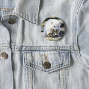 Badge Rond 5 Cm Animaux de bébés cutest Bébé Ours Polaire Cub