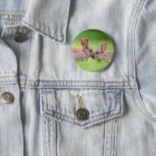 Badge Rond 5 Cm Animaux de bébés cutest   Bunny Kiss