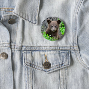 Badge Rond 5 Cm Animaux de bébés cutest Cube d'ours Brown
