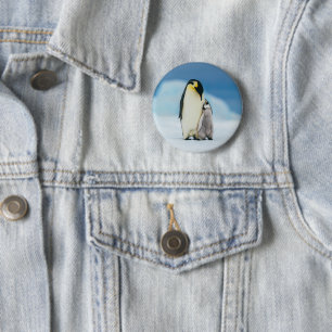 Badge Rond 5 Cm Animaux de bébés cutest Empereur Penguin Chick