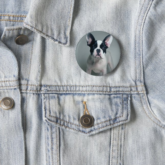 Badge Rond 5 Cm Animaux de bébés cutest | French Bulldog Puppy (En situation)