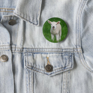 Badge Rond 5 Cm Animaux de bébés cutest   Lil Lamb