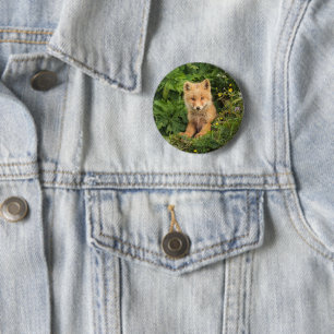 Badge Rond 5 Cm Animaux de bébés cutest Renard rouge à Umnak Ala
