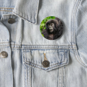Badge Rond 5 Cm Animaux de bébés cutest   Young Mountain Gorilla
