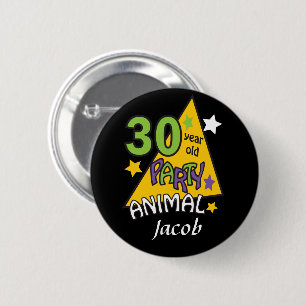 Badge Rond 5 Cm Animaux de fête de 30 ans   30e anniversaire avec 