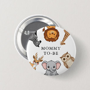 Badge Rond 5 Cm Animaux de la forêt de Woodland Baby Shower