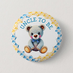 Badge Rond 5 Cm Animaux en peluche Baby Shower Oncle à Venir